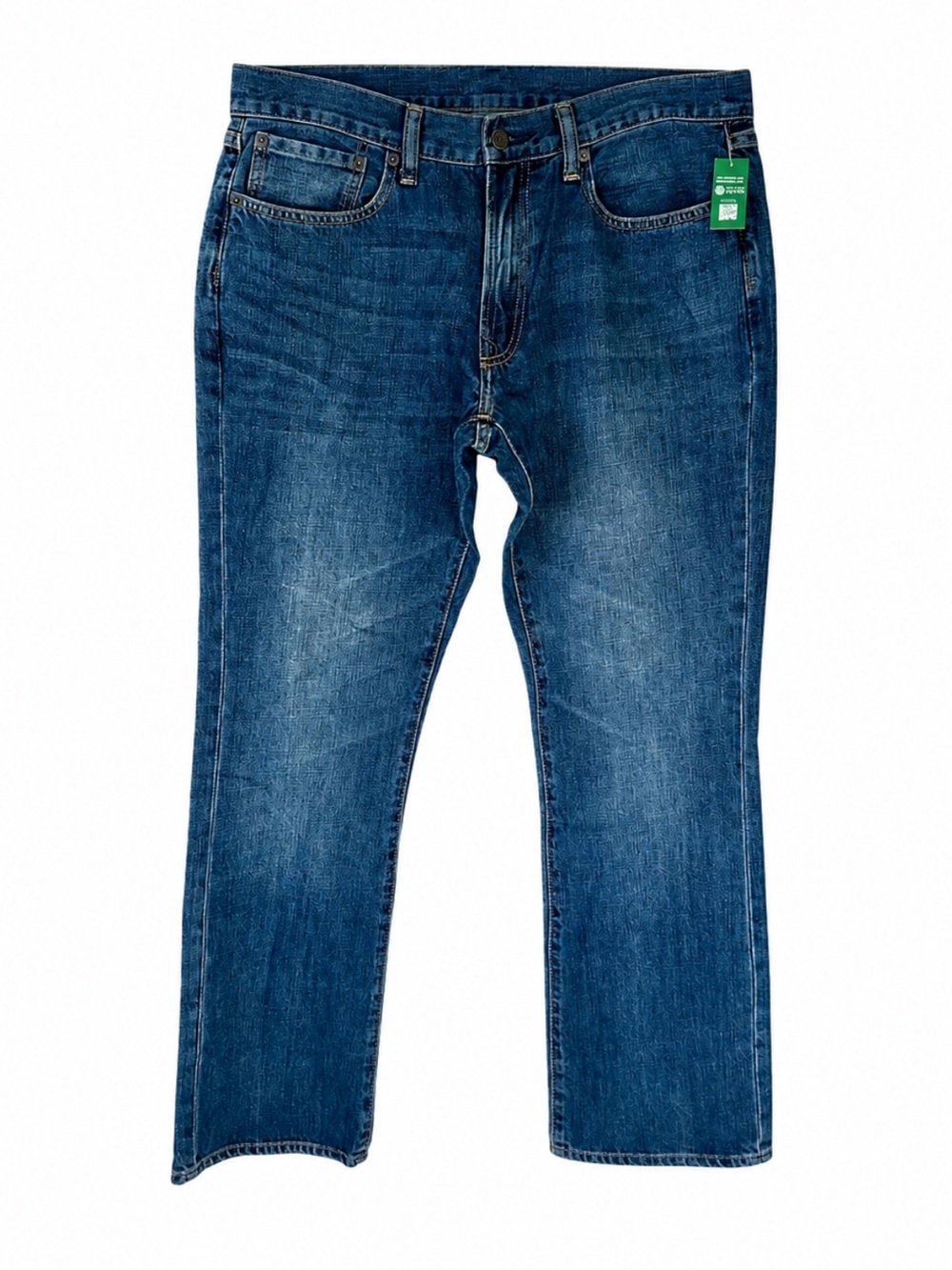 NWT GAP Bootcut Mid-Blue Straight Jeans 34/32 Classic Whiskering
